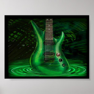 Póster Guitarra verde