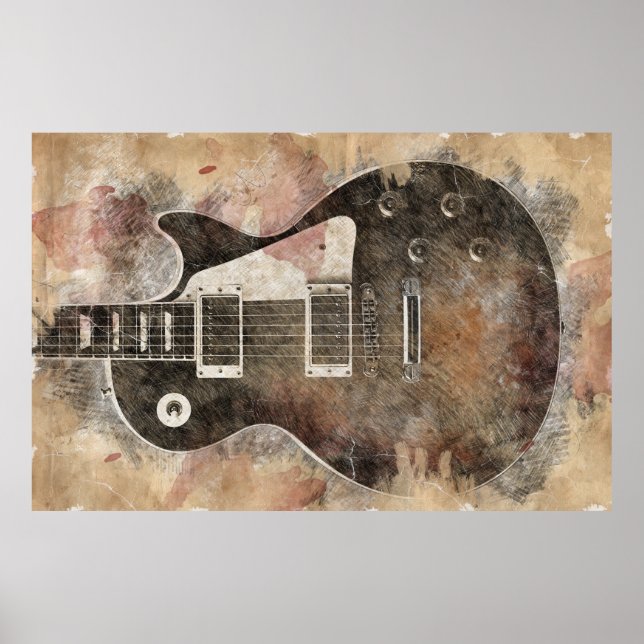 Póster Guitarra vintage (Frente)
