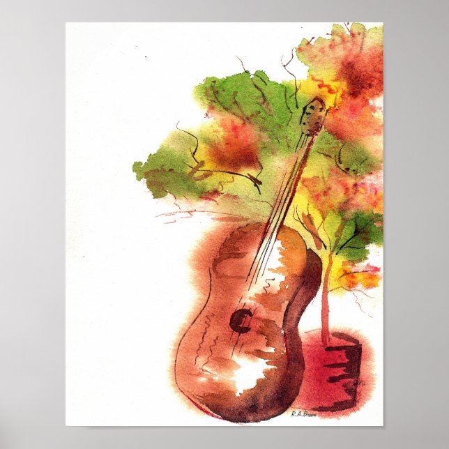 Póster Guitarra Y Árbol (Frente)