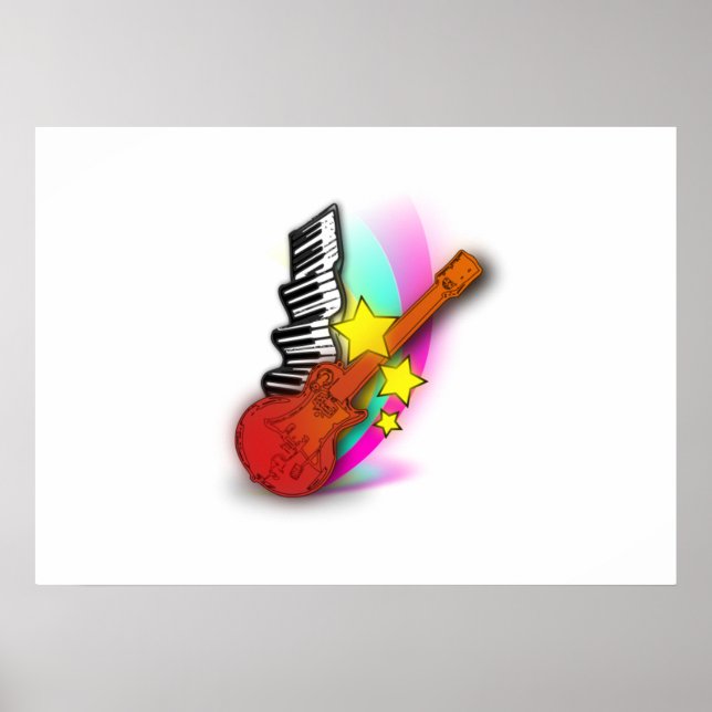 Póster Guitarra y piano (Frente)