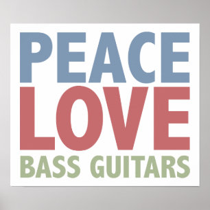 Póster Guitarras bajas del amor de la paz