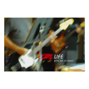Póster Guitarras borrosas y vida