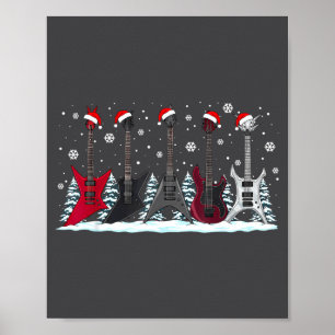 Póster Guitarras Eléctricas de Navidad Metalhead Guitarri