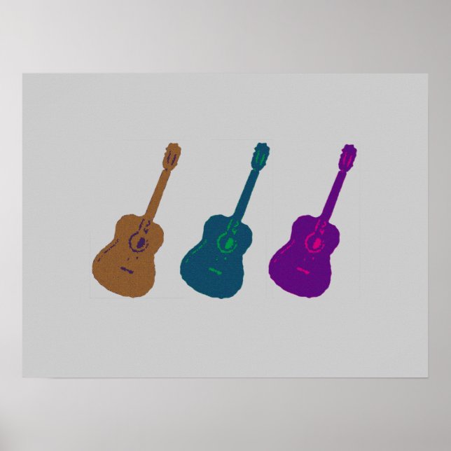 Póster guitarras para paredes, música (Frente)