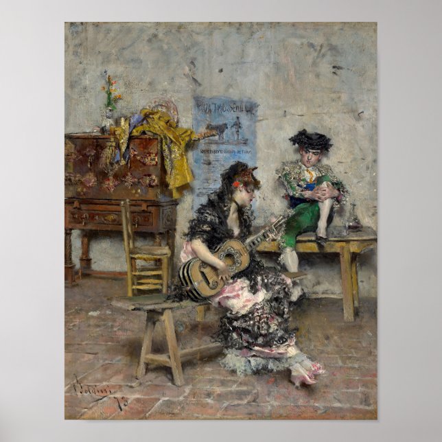 Póster Guitarrista de Giovanni Boldini Imprimir (Frente)