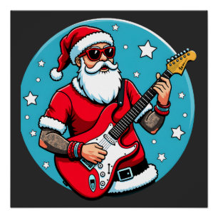 Póster guitarrista de Navidad Rockmusic Navidad (4)