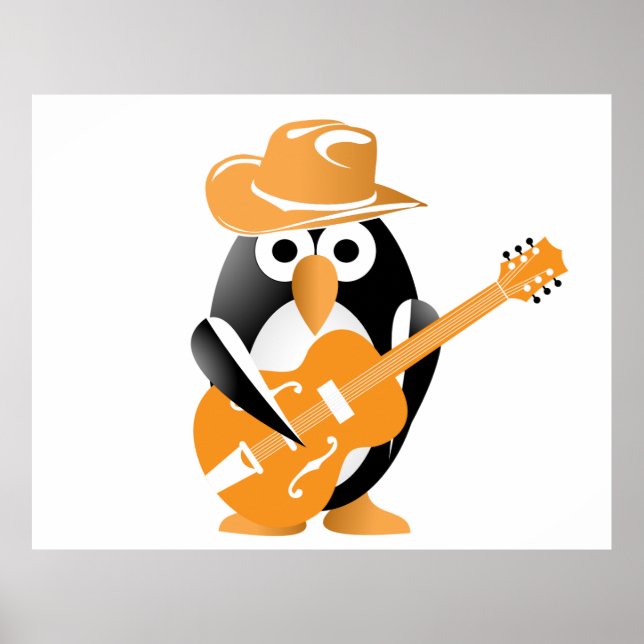 Póster Guitarrista pingüino (Frente)