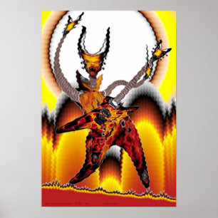 Póster Guitarristas del fuego de la serie del espacio