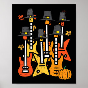 Póster Guitars de Acción de Gracias Cae Rock Riocker Men
