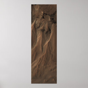 Póster Gullies al borde del cráter de Hale, Marte