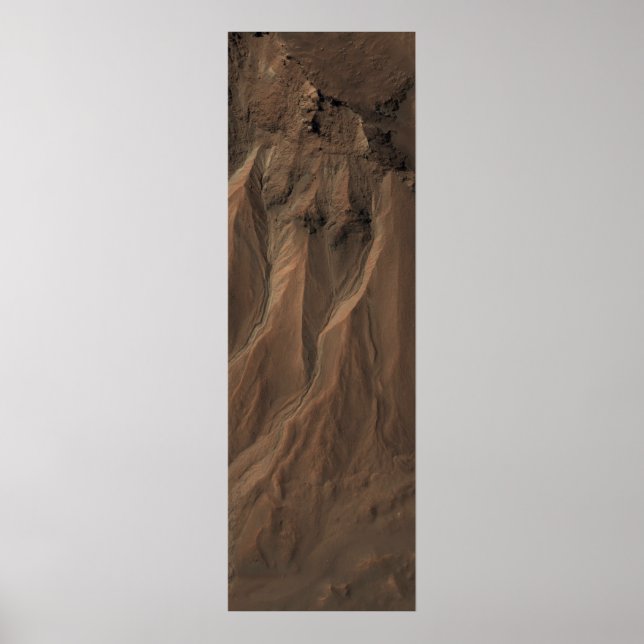 Póster Gullies al borde del cráter de Hale, Marte (Frente)