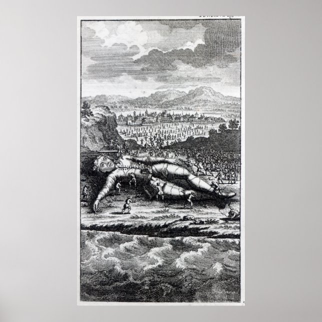 Póster Gulliver capturado por los Lilliputianos (Frente)