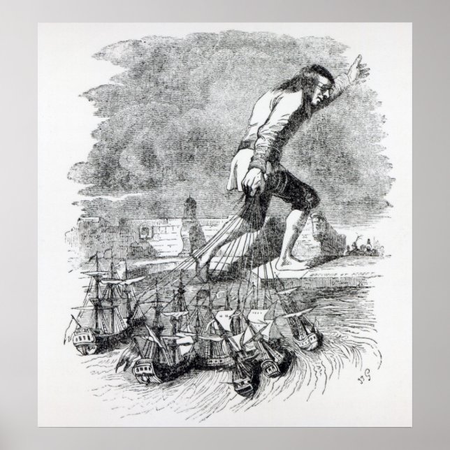 Póster Gulliver robando la flota de Blefuscudian (Frente)