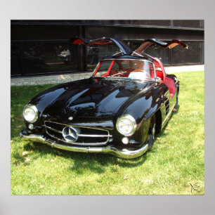 Póster Gullwing Mercedes Benz 300SL 1955