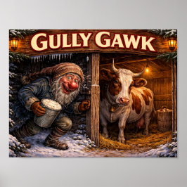 Póster Gully Gawk Icelandic Yule Lad postcard