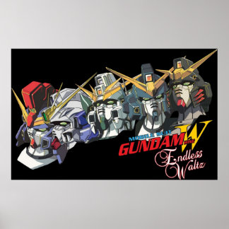 Póster Gundam Wing Endless Waltz Los cinco