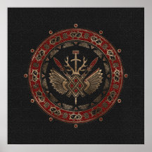 Gungnir - Black and Red Leather and gold