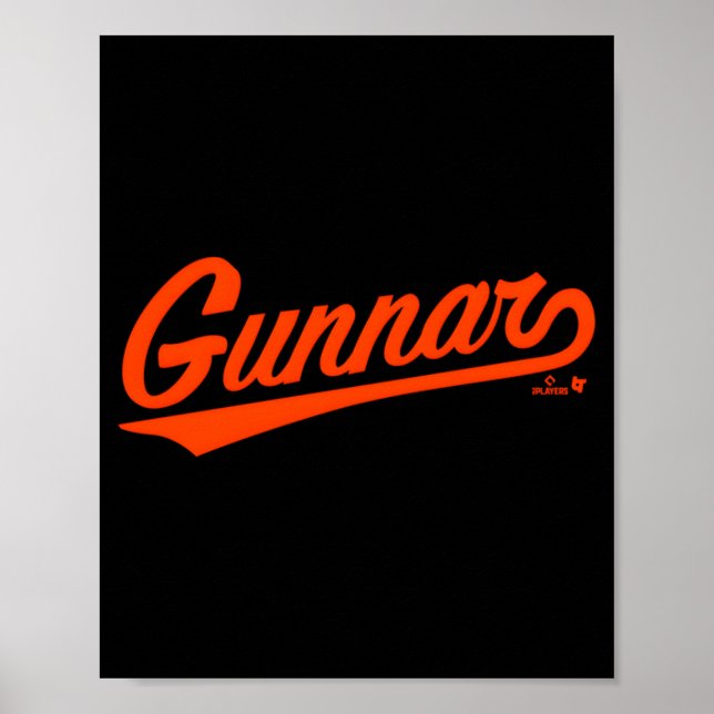 Póster Gunnar Henderson Baltimore Text Baltimore Baseball (Frente)