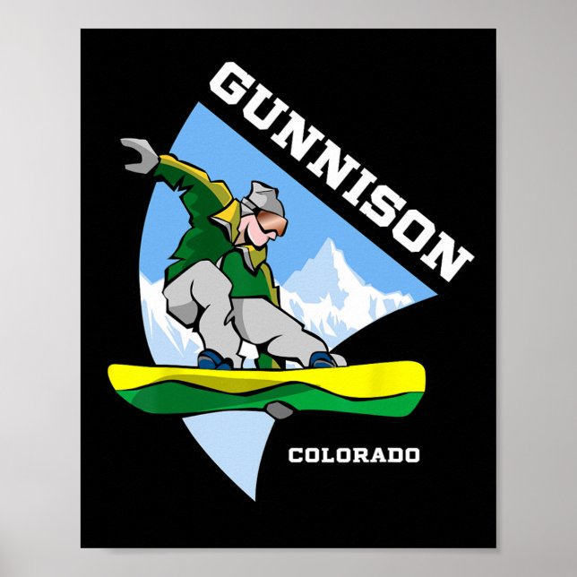 Póster Gunnison Colorado Snowboarder Kids Sa (Frente)
