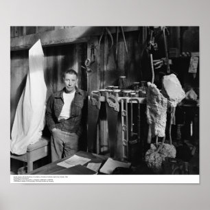 Póster Gurdon Woods, artista residente, en su estudio