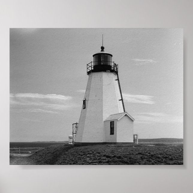 Póster gurnet lighthouse saquish duxbury mamáes. (Frente)