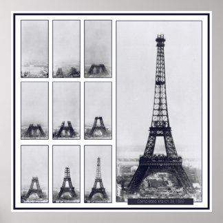 Póster Gustav Eiffel's Tower Under Construction Poster