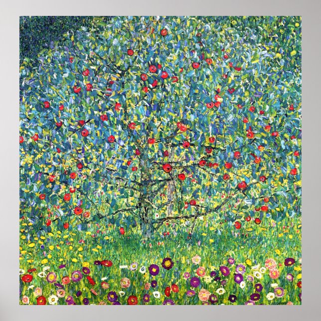 Póster Gustav Klimt: Árbol de manzanas (Frente)