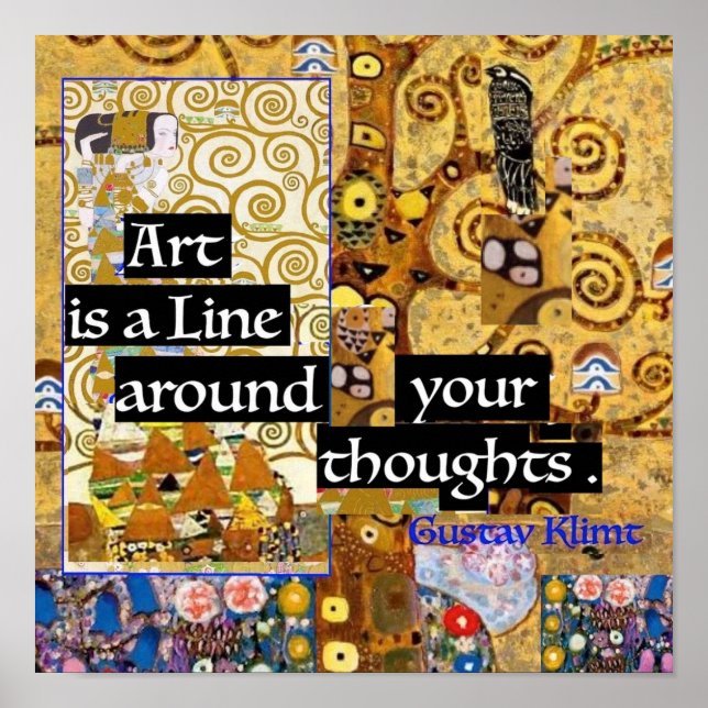 Póster Gustav Klimt Art es una línea (Frente)