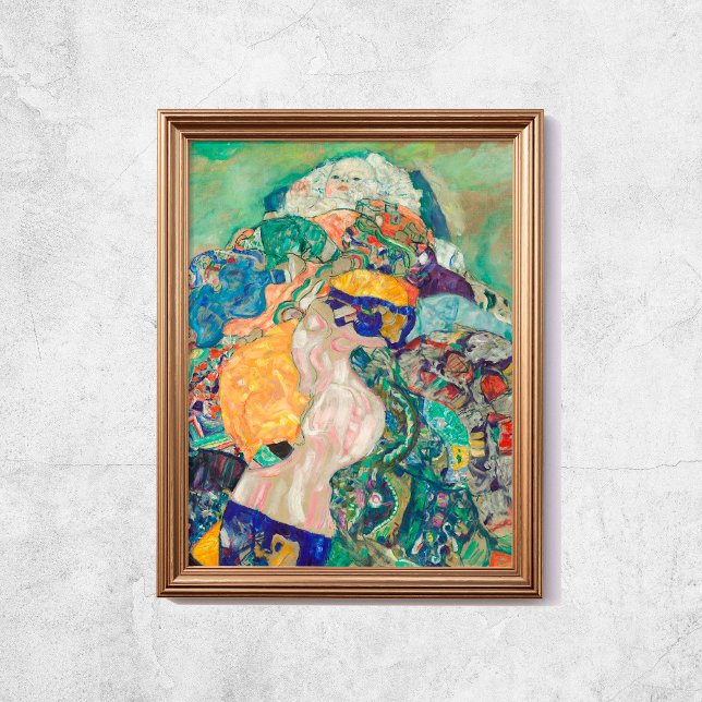 Póster Gustav Klimt Baby Cradle 1978 (Gustav Klimt Baby Cradle 1978 Old Famous Painting Poster
)