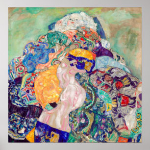 Póster Gustav Klimt - Bebé / Cuna