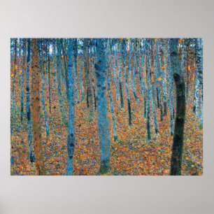 Póster Gustav Klimt Beech Tree Forest Grove
