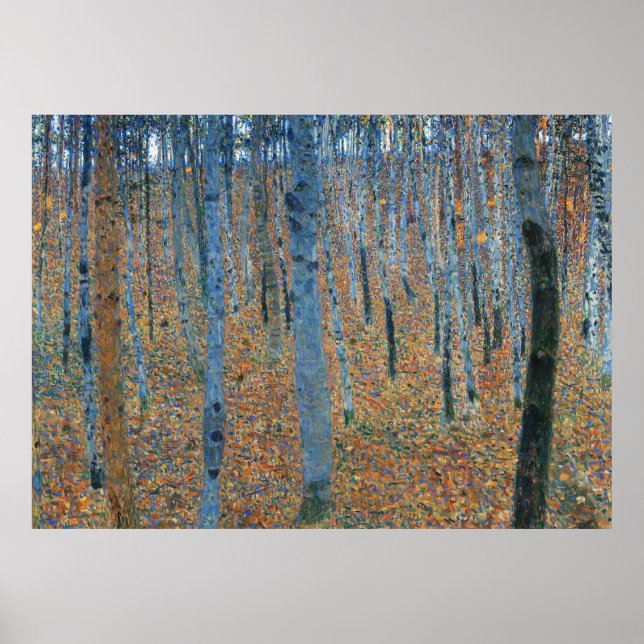 Póster Gustav Klimt Beech Tree Forest Grove (Frente)