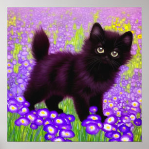 Póster Gustav Klimt Black Kitten