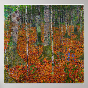 Póster Gustav Klimt - Bosque de Abedules
