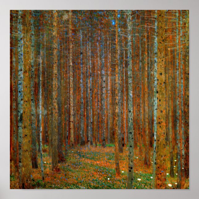 Póster Gustav Klimt - Bosque Pino de Tannenwald (Frente)
