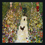 Póster Gustav Klimt - Camino de jardín con pollos<br><div class="desc">Camino de jardín con pollos - Gustav Klimt,  Petróleo en lienzo,  1916</div>
