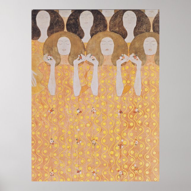 Póster Gustav Klimt - Chor der Paradiesengel (Frente)