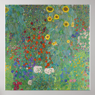 Póster Gustav Klimt - Country Garden with Sunflowers