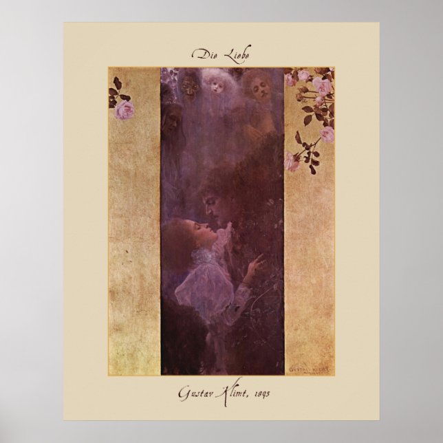 Póster Gustav Klimt Die Liebe (The Love)Impresión Poster  (Frente)