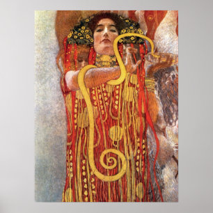 Póster Gustav Klimt - Diosa de Salud de la Medicina de Hy