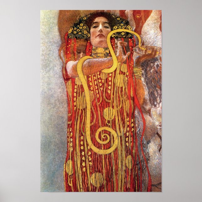 Póster Gustav Klimt - Diosa de Salud de la Medicina de Hy (Frente)