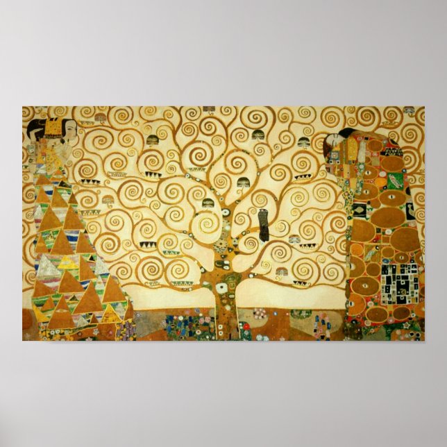 Póster Gustav Klimt El Árbol De La Vida Viejo Art Nouveau (Frente)