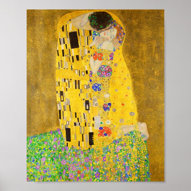 Póster Gustav Klimt El Bella Artes del beso (Frente)