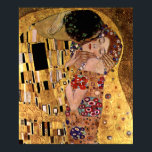 Póster Gustav Klimt: El beso (detalle)<br><div class="desc">Un bonito poster clásico con una pareja romántica que comparte un beso,  pintado por el pintor simbolista austriaco Gustav Klimt.</div>