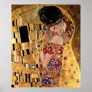Póster Gustav Klimt: El beso (detalle)