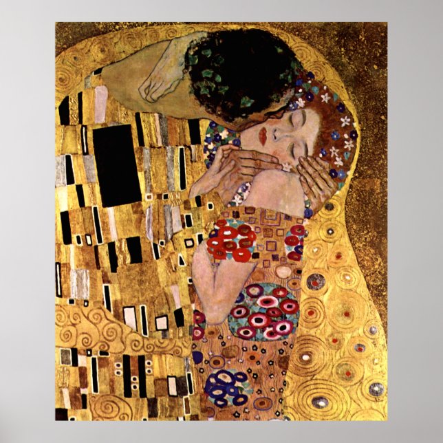 Póster Gustav Klimt: El beso (detalle) (Frente)
