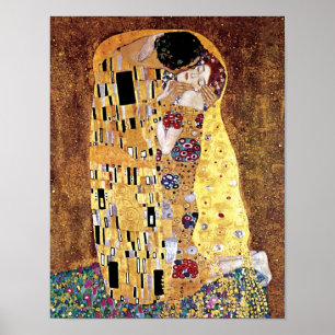 Póster Gustav Klimt - El Beso - Vintage Art Nouveau