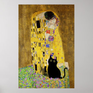 Póster Gustav Klimt, El Poster Del Gato Del Beso