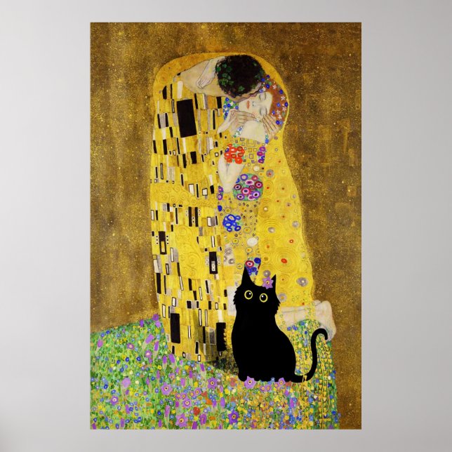Póster Gustav Klimt, El Poster Del Gato Del Beso (Frente)