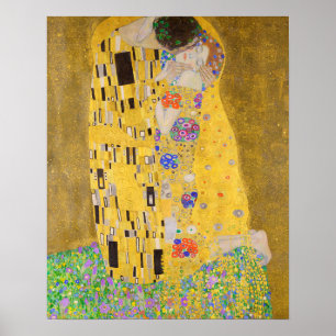 Póster Gustav Klimt El Zoom Vertical Kiss